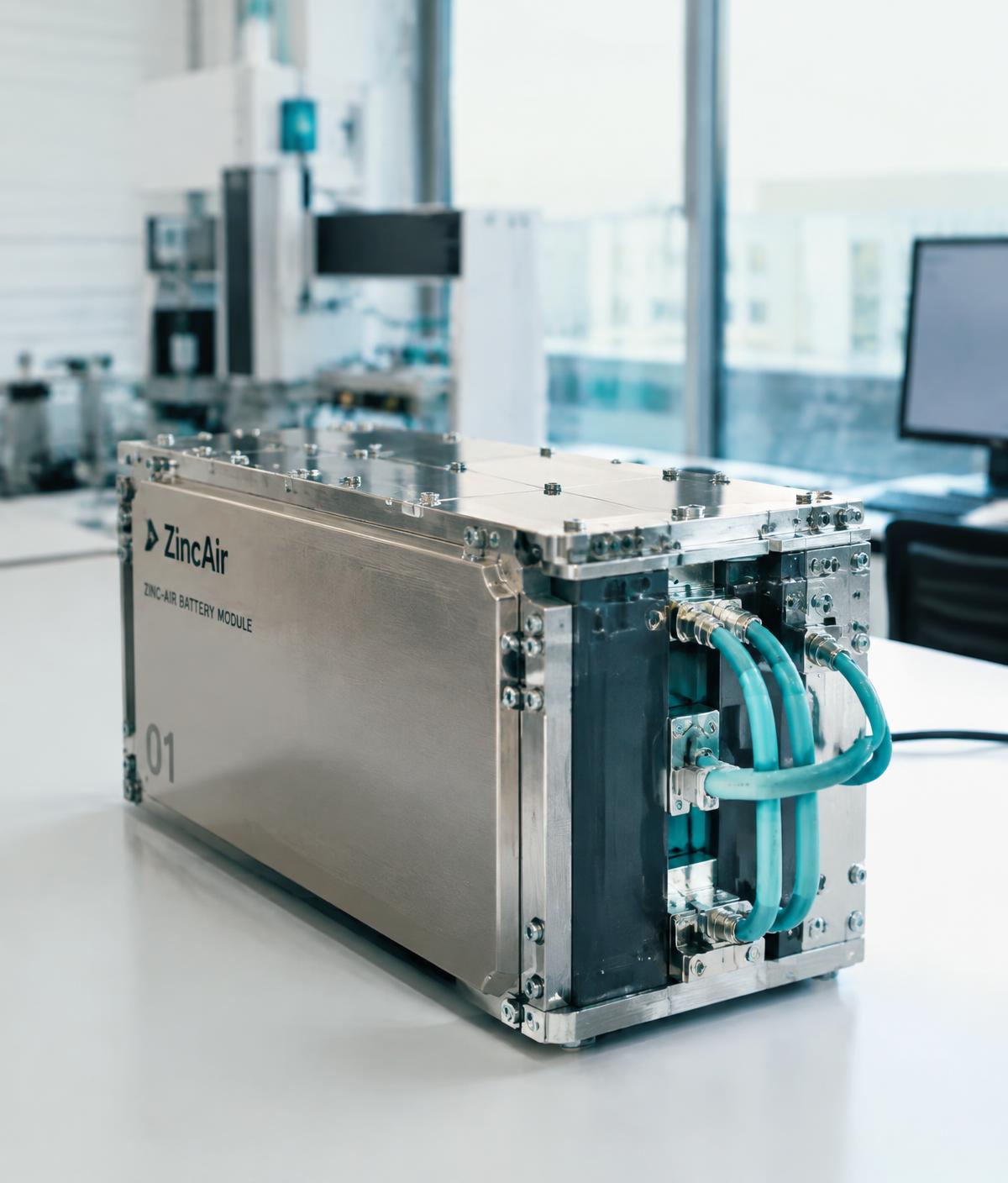 Zinc-air battery module in an engineering lab
